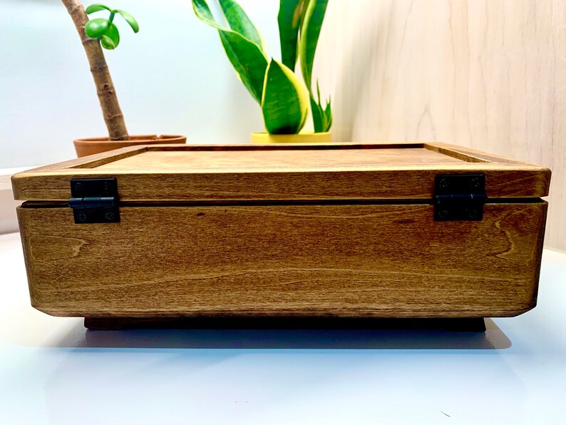 Wooden Keepsake Box Jewelry box Mini box Mini Storage Box Wooden Storage Box Large Wood Box Hinged Lid Box image 8