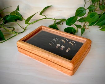 Handmade cherry jewelry box, ring display box