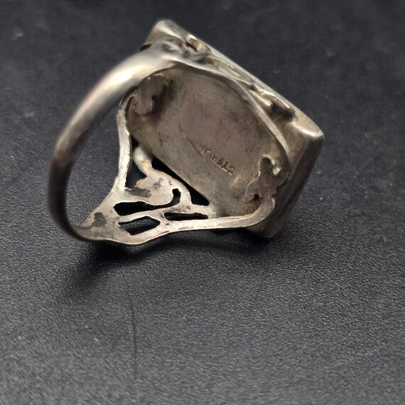 Sterling Silver Abalone Shell Ring Blistered Pear… - image 4