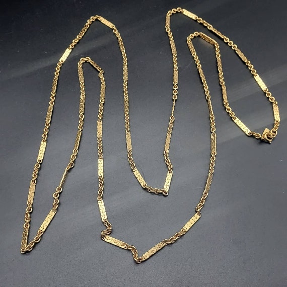 Vintage Monet Gold Tone Long Chain Necklace Costu… - image 6