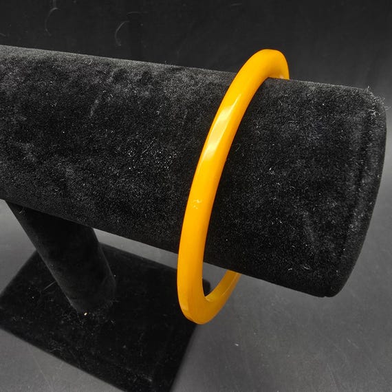 Thin Butterscotch Bakelite Bangle Bracelet Vintag… - image 2