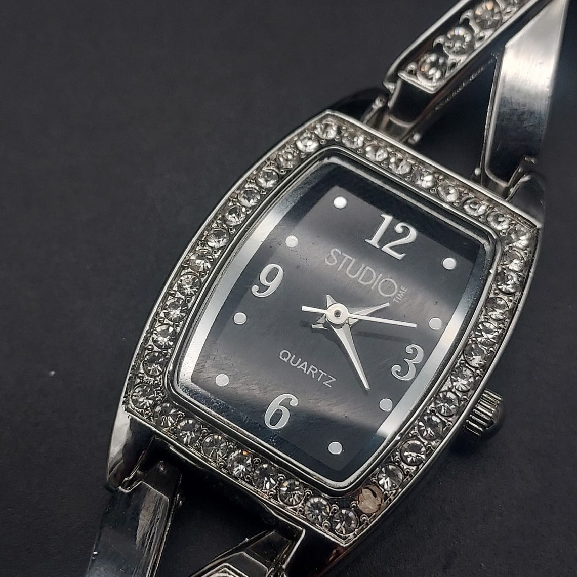 Studio Time Womens Wrist Watch Silver Tone Rhinestone WORKS - Etsy