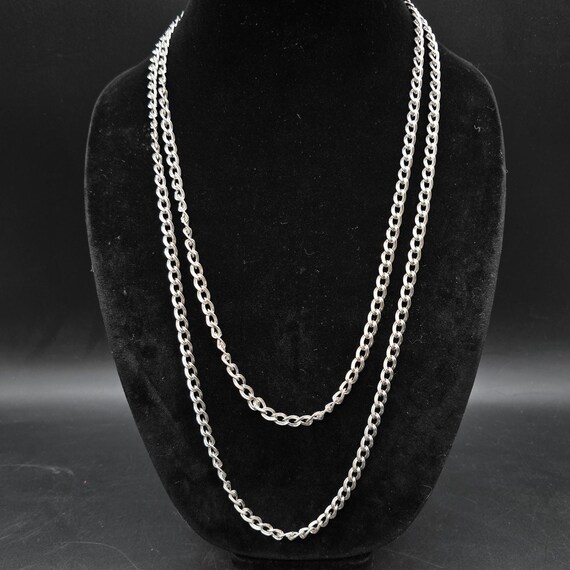 【VINTAGE HOLLYWOOD】Ice Floe Chain Necklace_VH2536NE004M Monet Silver Tone Chain Necklace 54 Inch Vintage Costume