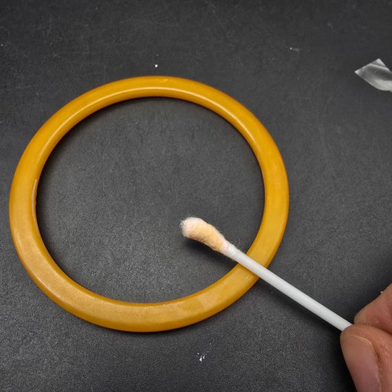 Thin Butterscotch Bakelite Bangle Bracelet Vintag… - image 6