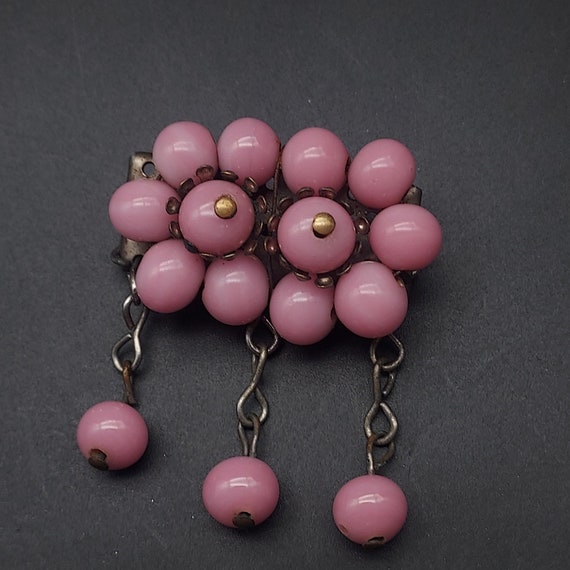 Miriam Haskell Brooch Early 1940s Unsigned Pink B… - image 2