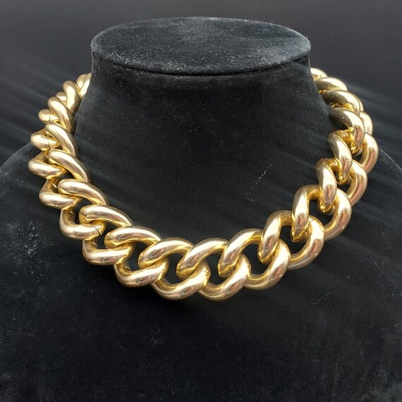 Erwin Pearl Chunky Gold Tone Chain Link Necklace … - image 8