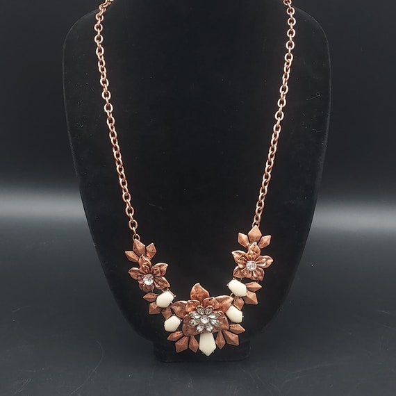 Premier Design Copper Tone Floral Bib Necklace St… - image 10