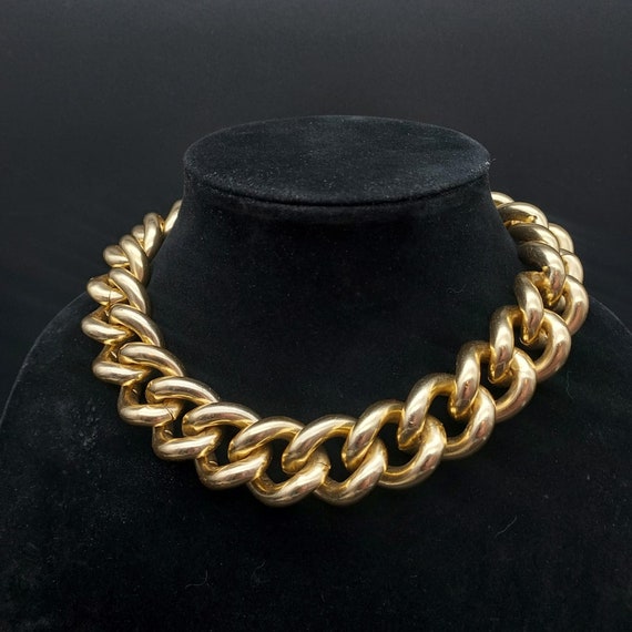 Erwin Pearl Chunky Gold Tone Chain Link Necklace … - image 10