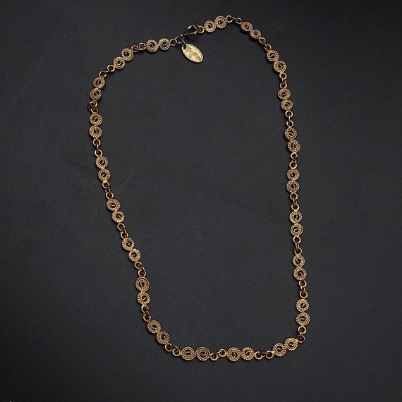 Vendome Gold Tone Spiral Link Necklace Signed VIn… - image 5