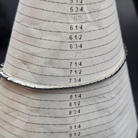 Silver Tone Flat Thin Chain Necklace Bracelet Set… - image 2