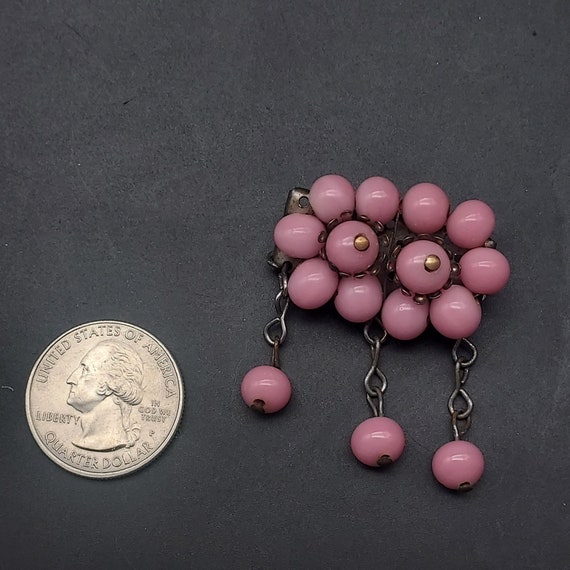 Miriam Haskell Brooch Early 1940s Unsigned Pink B… - image 6