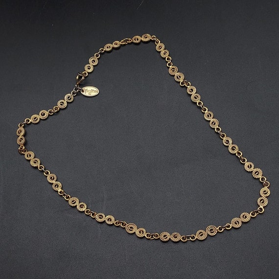 Vendome Gold Tone Spiral Link Necklace Signed VIn… - image 1