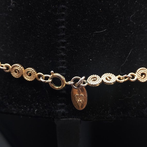 Vendome Gold Tone Spiral Link Necklace Signed VIn… - image 7