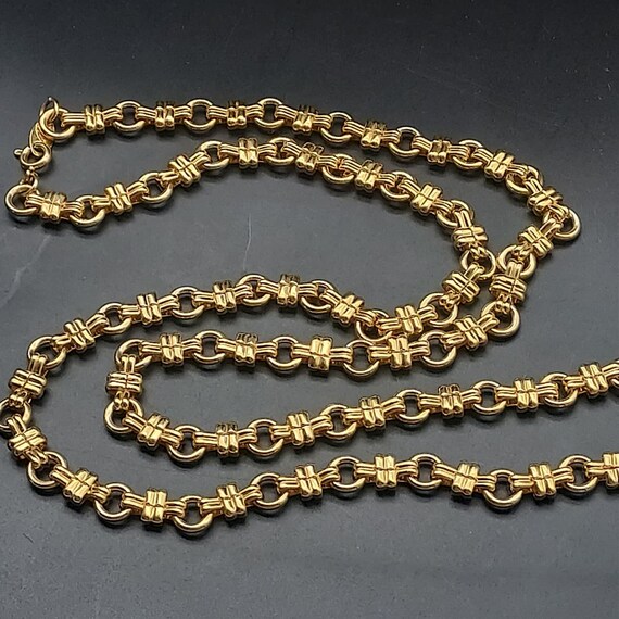 Trifari Gold Tone Chain Link Necklace Vintage Sig… - image 5