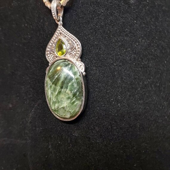Karis Green Seraphinite Gemstone Necklace - image 6