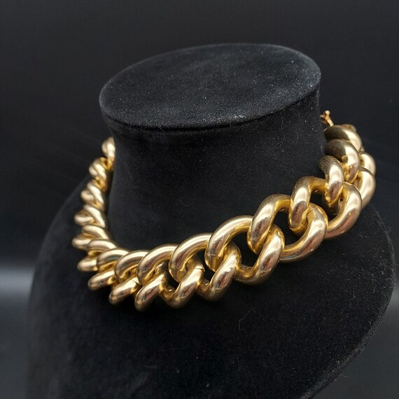 Erwin Pearl Chunky Gold Tone Chain Link Necklace … - image 2