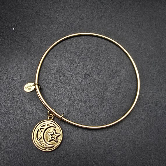 Chrysalis Celestial Moon Charm Bangle Bracelet Go… - image 8