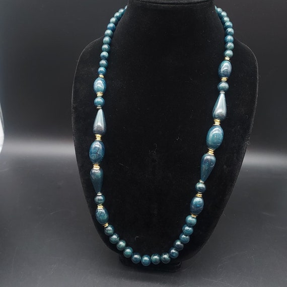 Lady Remington Deep Teal Green Beaded Necklace Vi… - image 10