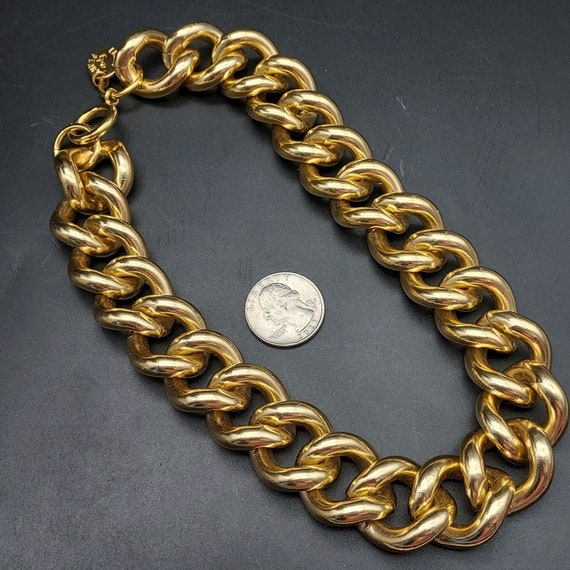 Erwin Pearl Chunky Gold Tone Chain Link Necklace … - image 4