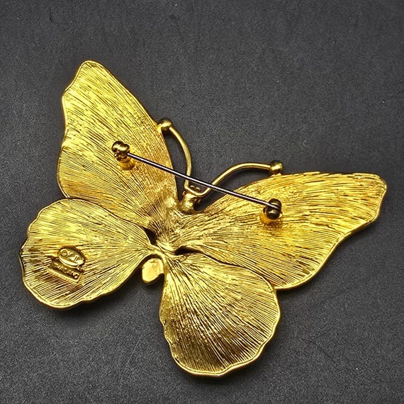 Kenneth Jay Lane Monarch Butterfly Brooch KJL - image 3