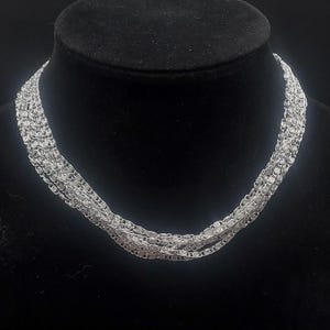 Sarah Coventry Necklace Silver Tone Layered Chain Vintage Jewelry