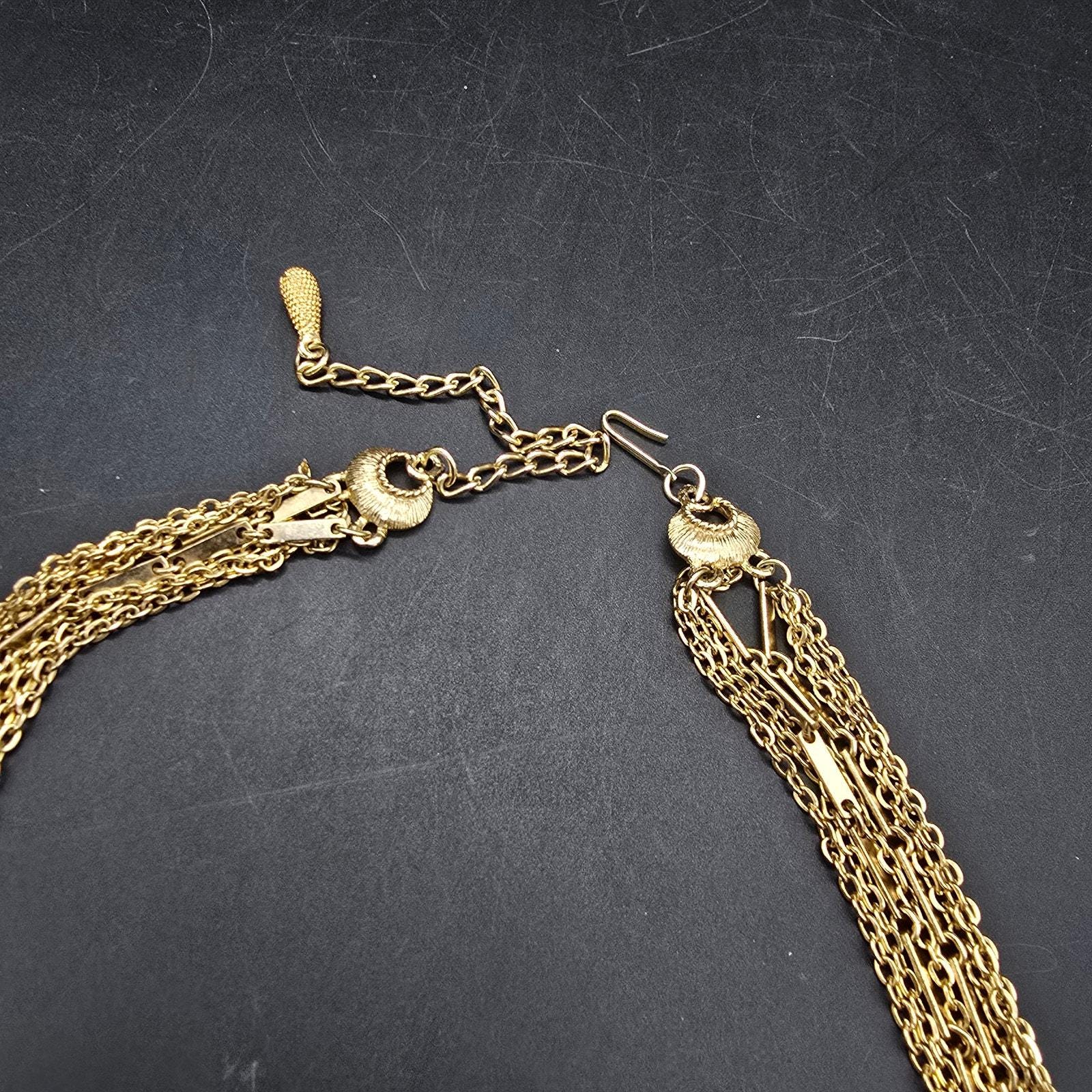 関税込★VINTAGE HOLLYWOOD Texture Ball Layered Necklace_2Set Vintage Layered Gold Tone Chain Necklace Costume Jewelry - Etsy