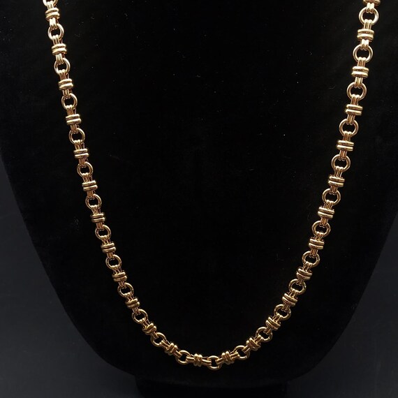 Trifari Gold Tone Chain Link Necklace Vintage Sig… - image 3