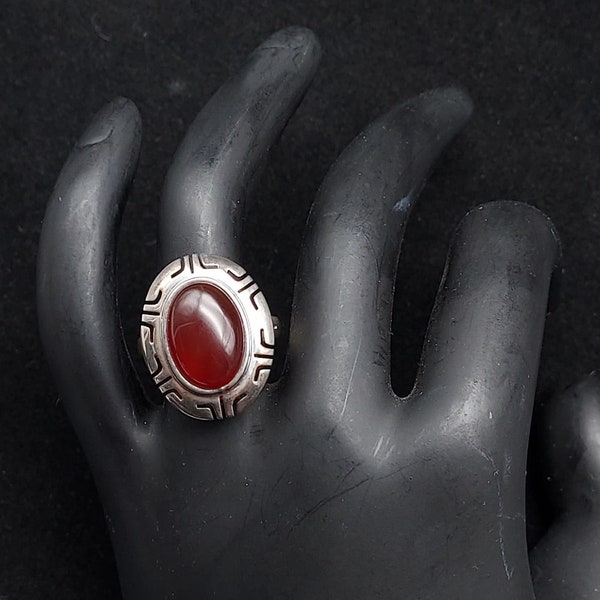 CII Mexico Sterling Silver 925 Ring Red Carnelian Size 5.75