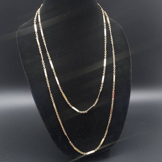 Vintage Monet Gold Tone Long Chain Necklace Costu… - image 1