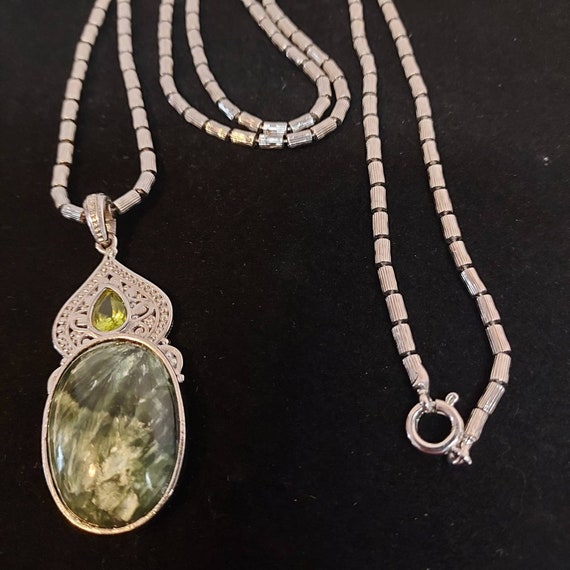 Karis Green Seraphinite Gemstone Necklace - image 3