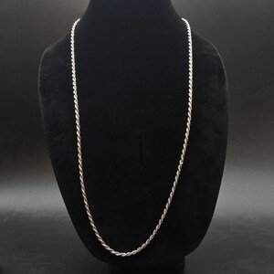 Monet Twisted Silver Tone Chain Necklace Vintage Costume Jewelry