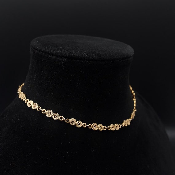 Vendome Gold Tone Spiral Link Necklace Signed VIn… - image 4