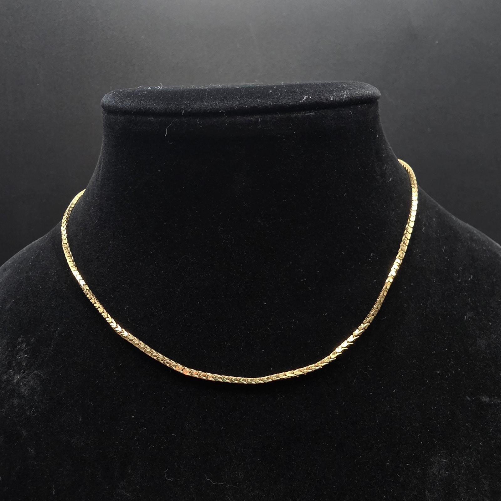 Vendome H-A Silver Tone Chain Necklace 15 Inch Vintage Costume