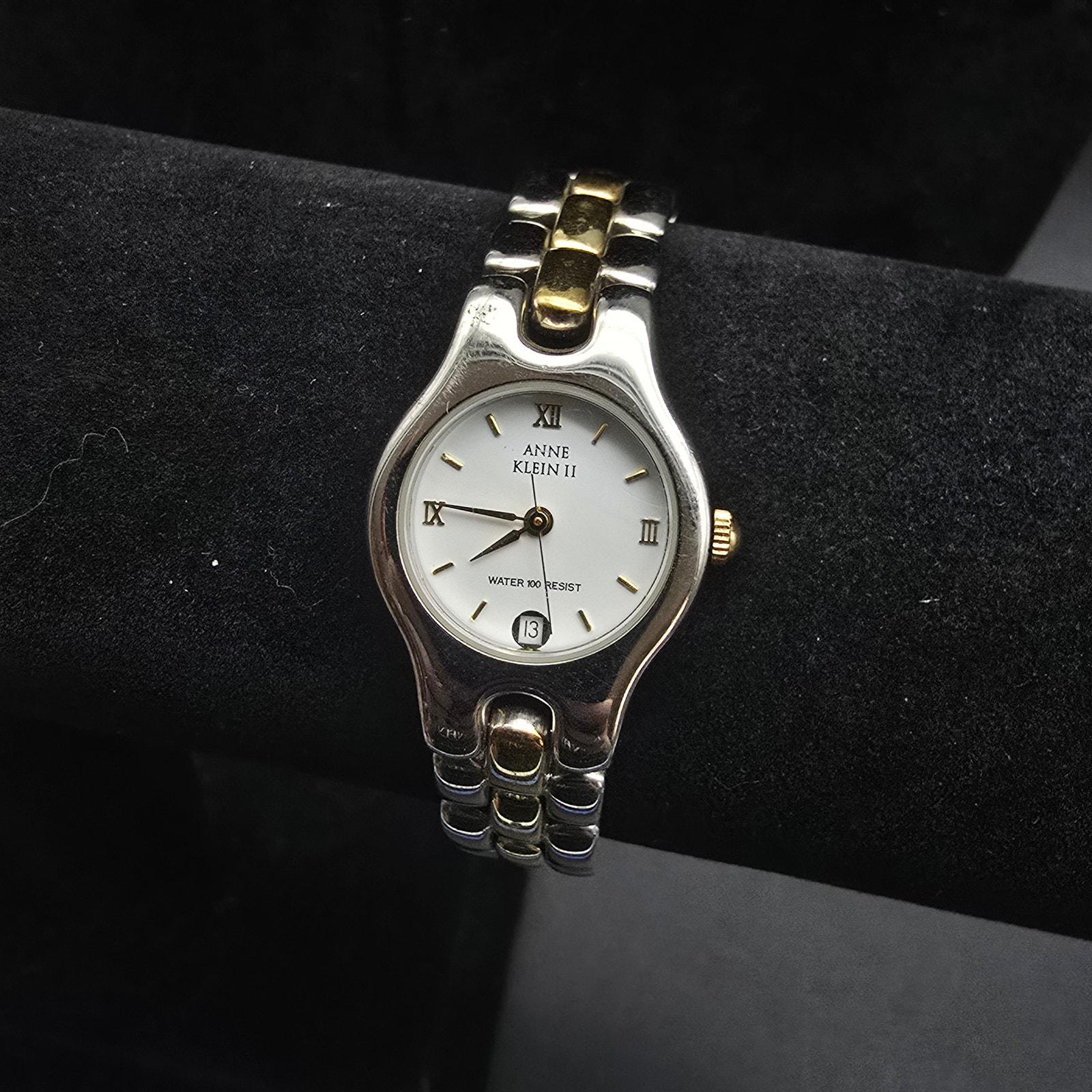 Anne Klein Two-Tone Silver and Gold Watch In Working Condition Ann Klein Y121E Ladies Gold Silver Tone Roman... | Depop main image 2