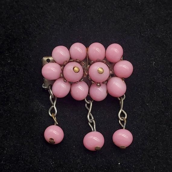 Miriam Haskell Brooch Early 1940s Unsigned Pink B… - image 1