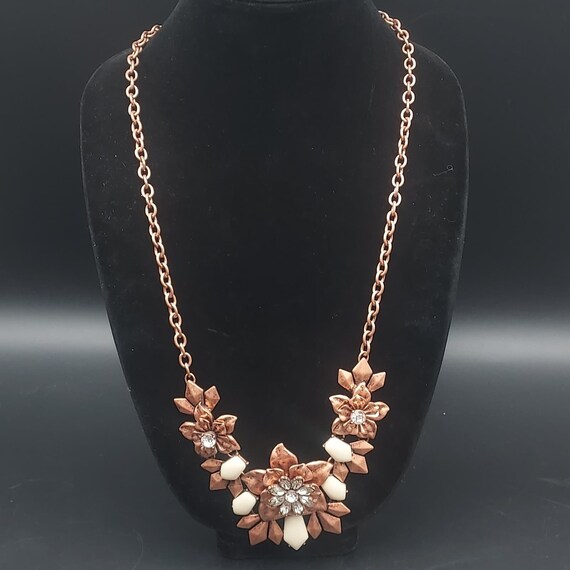 Premier Design Copper Tone Floral Bib Necklace St… - image 7