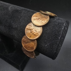 Penny Coin Cuff Bracelet Vintage Coin Jewelry Copper Tone
