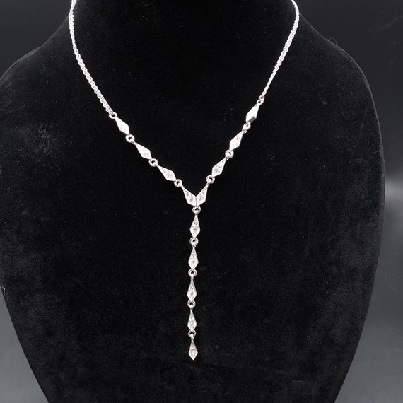 【2plan】24SS★ [LAN ARCHIVE] Stained Stone Necklace Necklace in sterling silver with Cubic Zirconia | Nomination