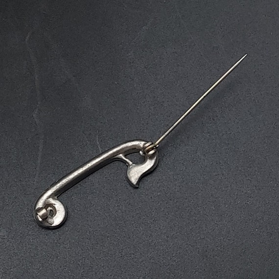 Rhinestone C-Clasp Brooch Safety Pin Shape Vintag… - image 7