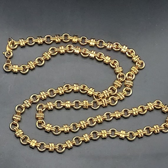 Trifari Gold Tone Chain Link Necklace Vintage Sig… - image 7