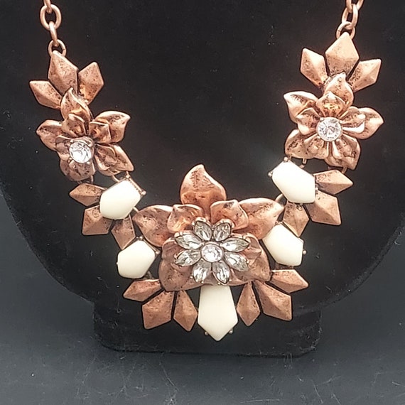 Premier Design Copper Tone Floral Bib Necklace St… - image 8