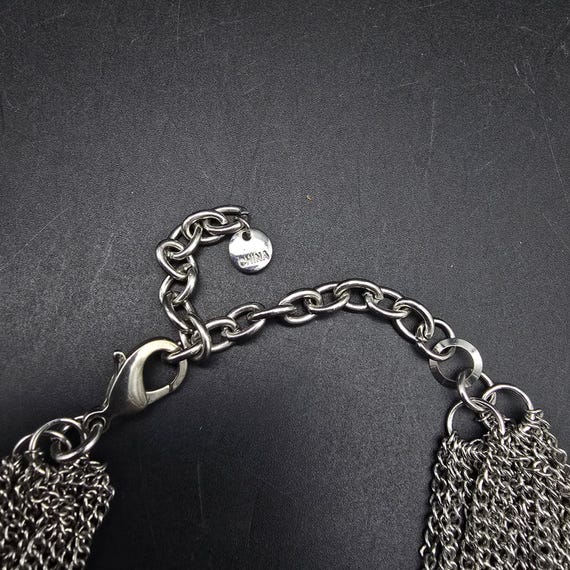 Chunky Silver Tone Chain Link Statement Necklace … - image 3