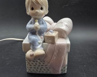 Vintage Precious Moments Night Light Angel Boy With Flashlight - Etsy