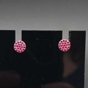 Sterling Silver Ruby Stud Earrings Pave Lab 925 Dainty Petite Small