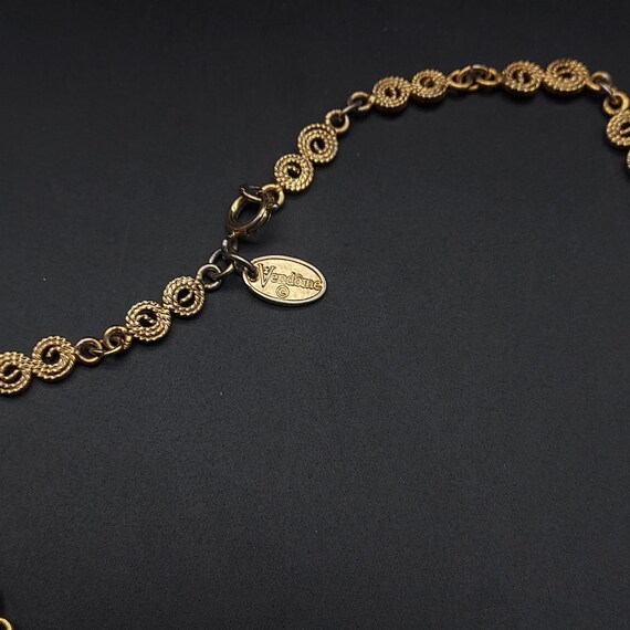 Vendome Gold Tone Spiral Link Necklace Signed VIn… - image 3
