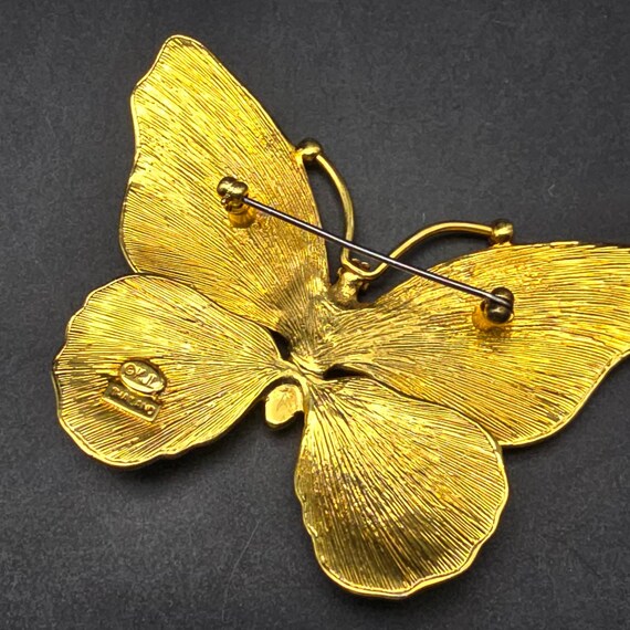 Kenneth Jay Lane Monarch Butterfly Brooch KJL - image 7