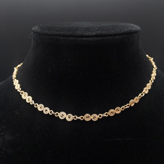 Vendome Gold Tone Spiral Link Necklace Signed VIn… - image 6