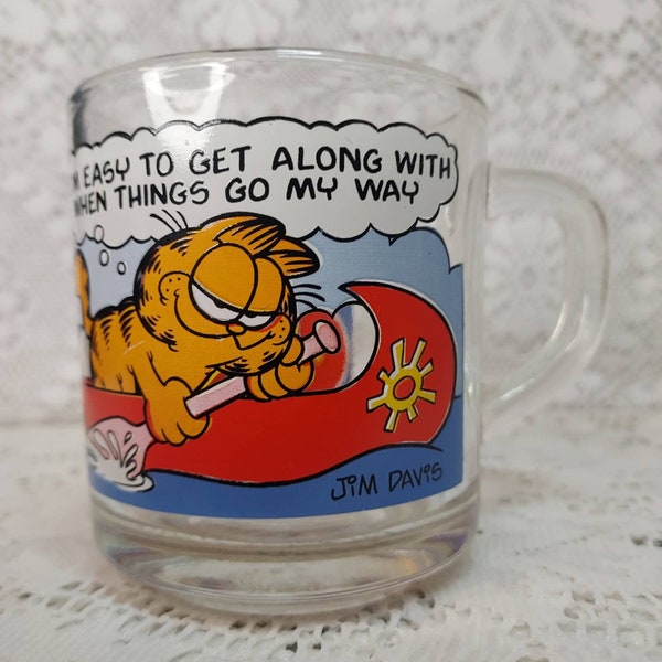 Garfield Glass Mug 1978 McDonald's Mug Jim Davis