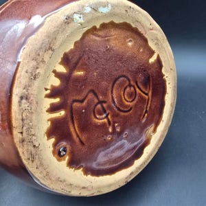 McCoy Brown Bean Crock Pot Lidded Jar Vintage 1940s USA Pottery