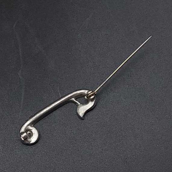 Rhinestone C-Clasp Brooch Safety Pin Shape Vintag… - image 6